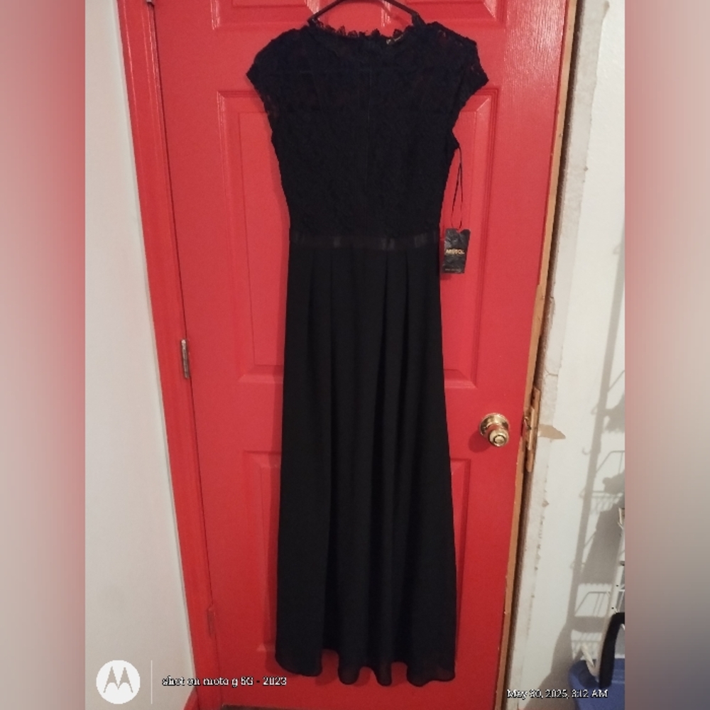 Miusol Black Halter Maxi Gown Cocktail Dress